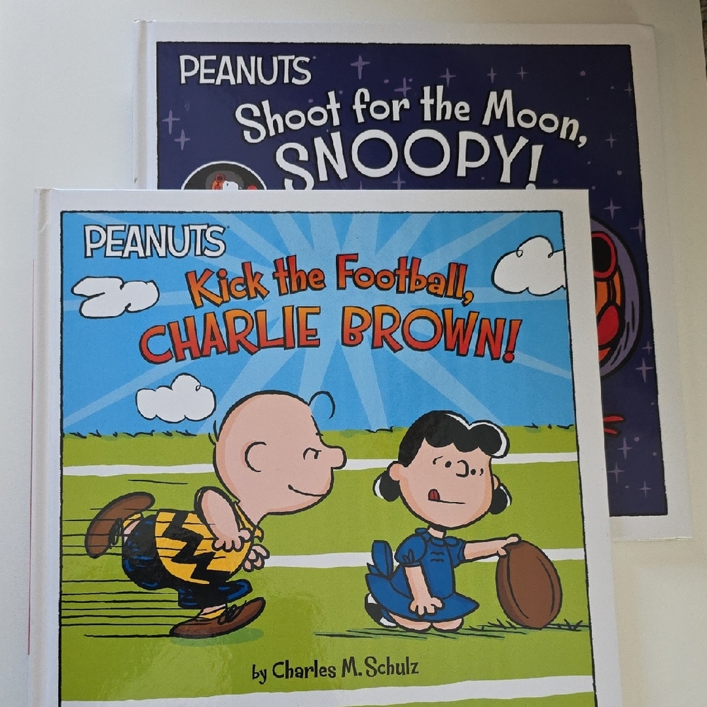 Peanuts Charlie Brown Book Bundle - Hardcover - Football And Space